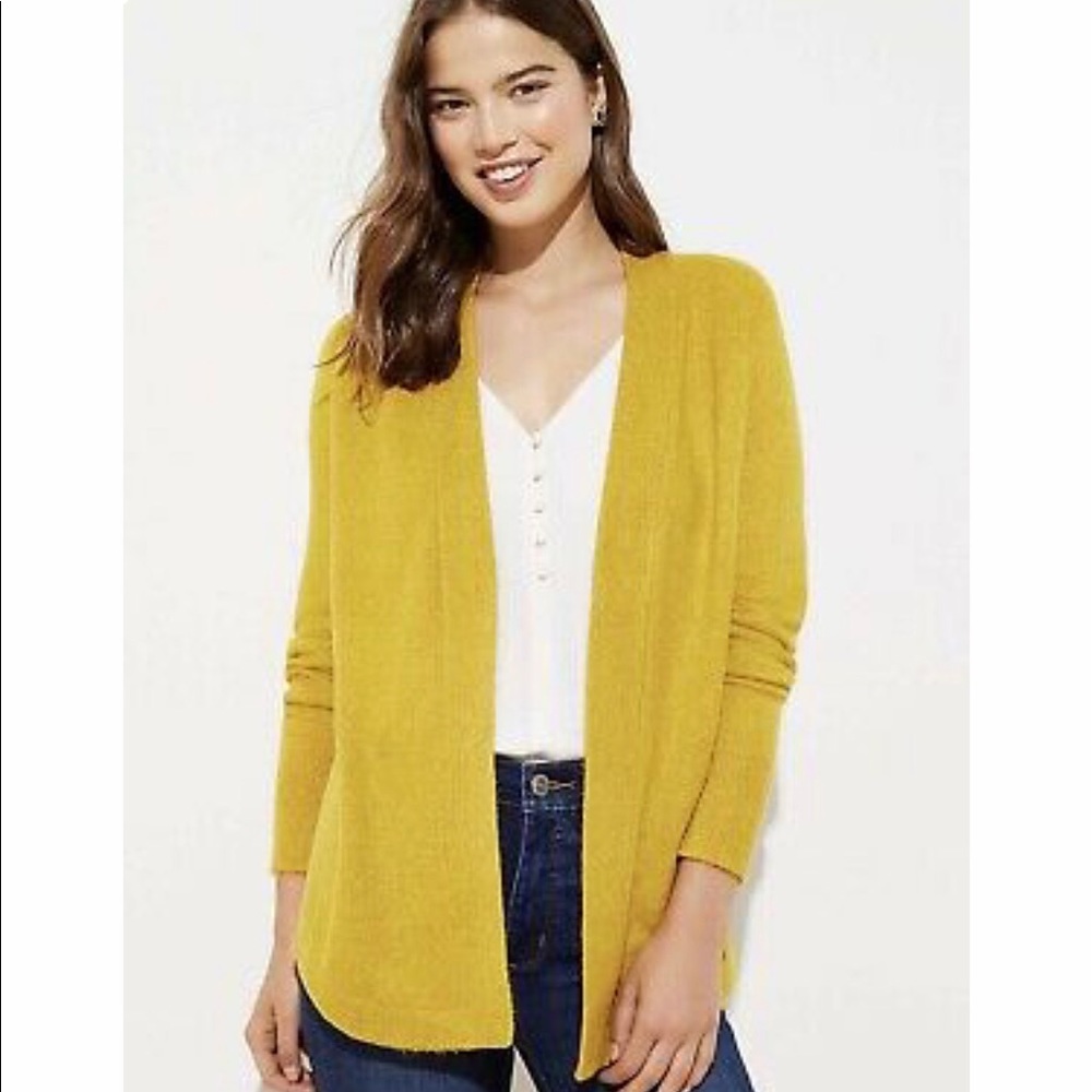 Anne Taylor Loft Yellow Cardigan
